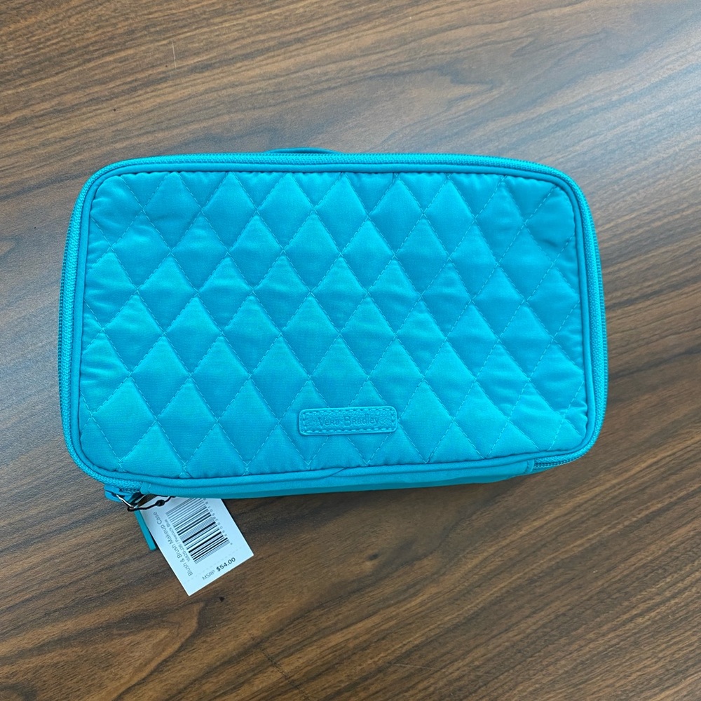 Vera bradley blush and brush case in peacock blue